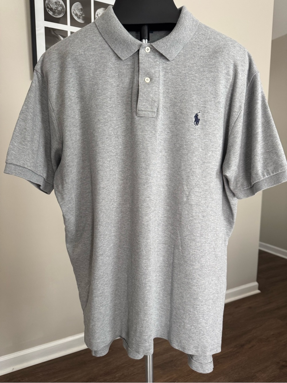 Polo Ralph Lauren Light Gray Polo Shirt with Navy Pony